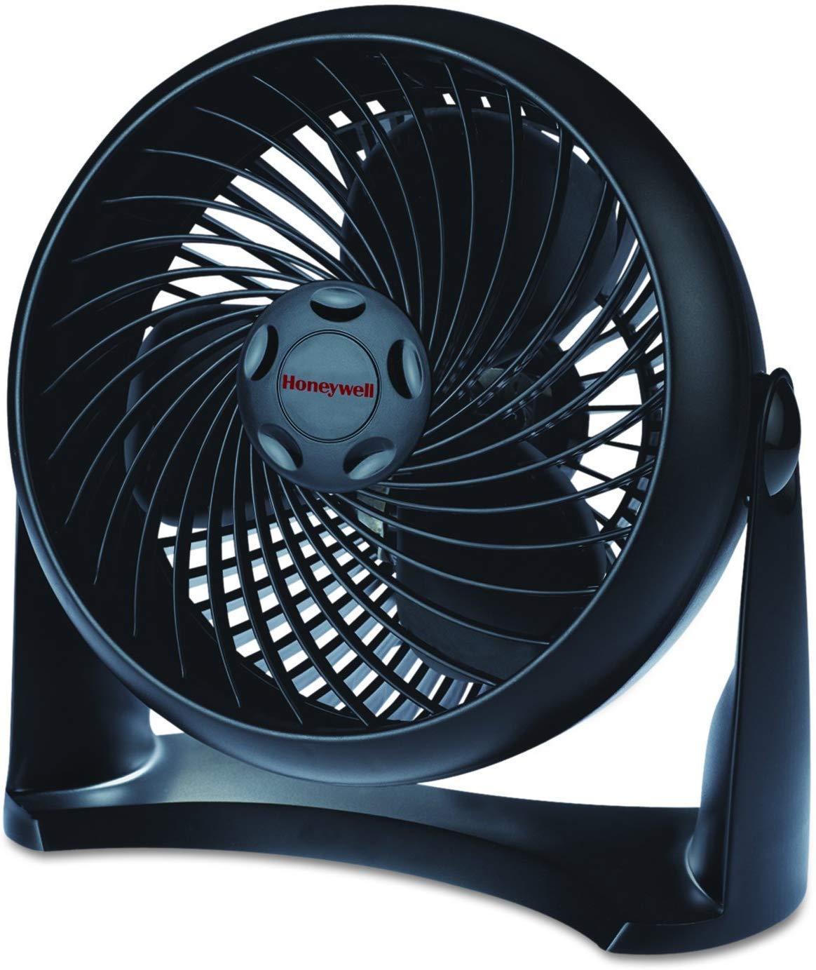 Honeywell TurboForce Air Circulator, Small Tabletop Fan, Quiet Personal Fan for Home or Office, 3 Speeds, 90 Degree Pivoting Head, Black, HT900