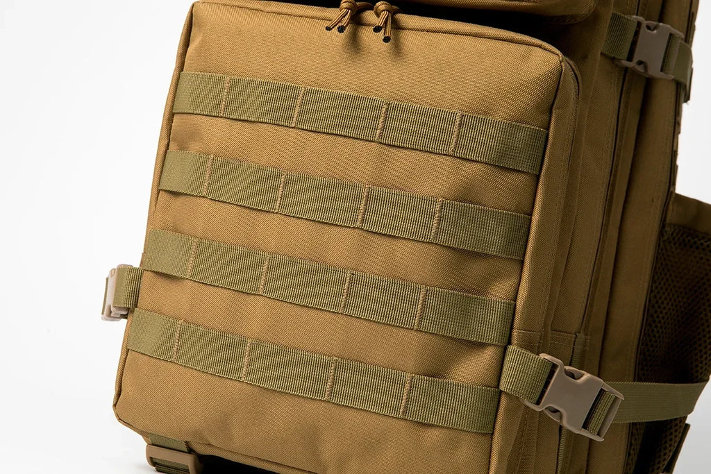 45L Large Capacity Tactical Fishing Backpack Angling Rucksack with Dual Water Bottle Cup Holders Outdoor Camping Fishing Tackle Storage Backpack for Sea Fishing Bank Fishing Hiking Trekking Travel Sports EDC Daily Carry Outdo