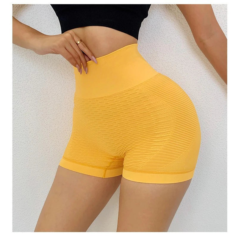 Sports Yoga Shorts High Waist Lift Hip Shorts Lycra Fitness Pants Women Outdoor Running Shorts