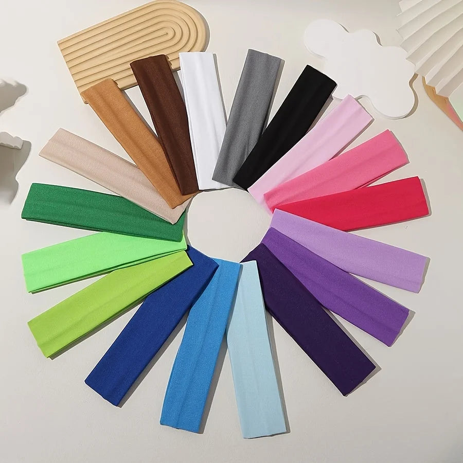 Elastic Hair Band Fashion Headbands Solid Color Knitted Sports Running Fitness Yoga Hair Bands Makeup Hair Accessories For Women