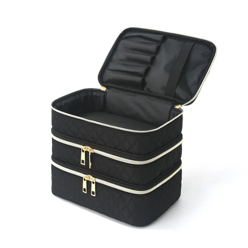 Portable 3 Layer Nail Polish Organizer BagTravel Essential Storage Women Use Professional Nail Tech Tools Case