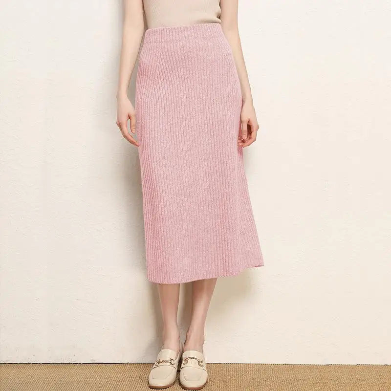 Elegant Mid-Length plus Size Woolen Half Skirt Women's Fashion Spring Autumn Winter Seasonal Batwing Style Skirt