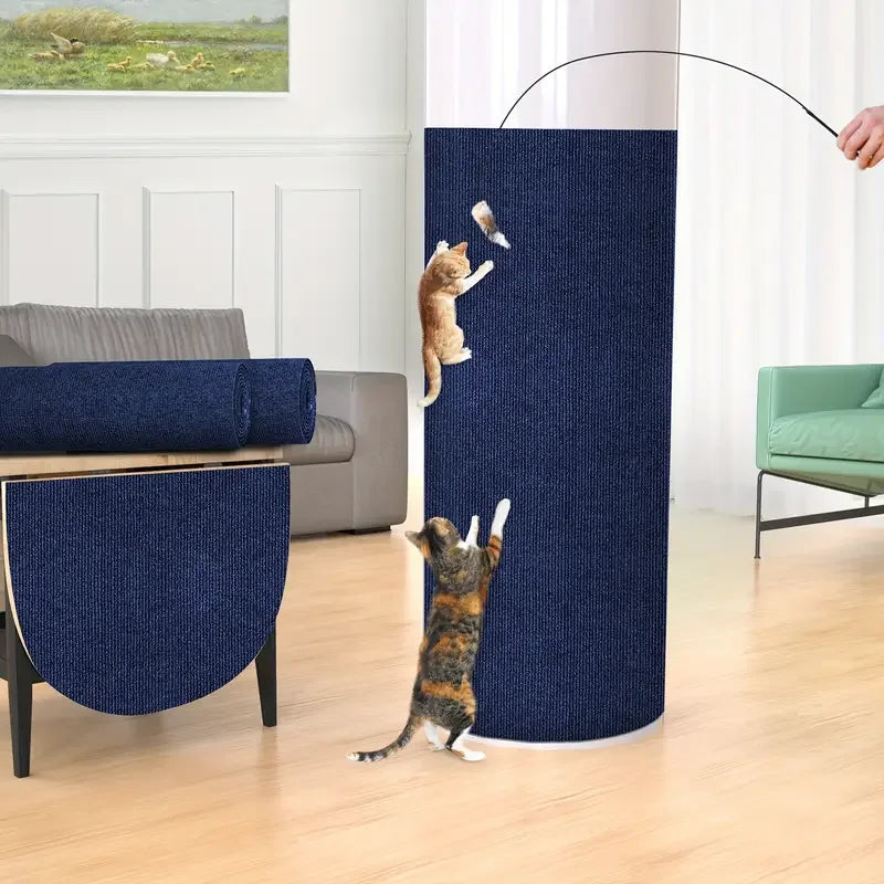 Trimmable Self Adhesive Cat Scratch Carpet Mat Anti Scratch Wall Scratcher Furniture Protector Cat Claw Grinding Pad 7 Colors