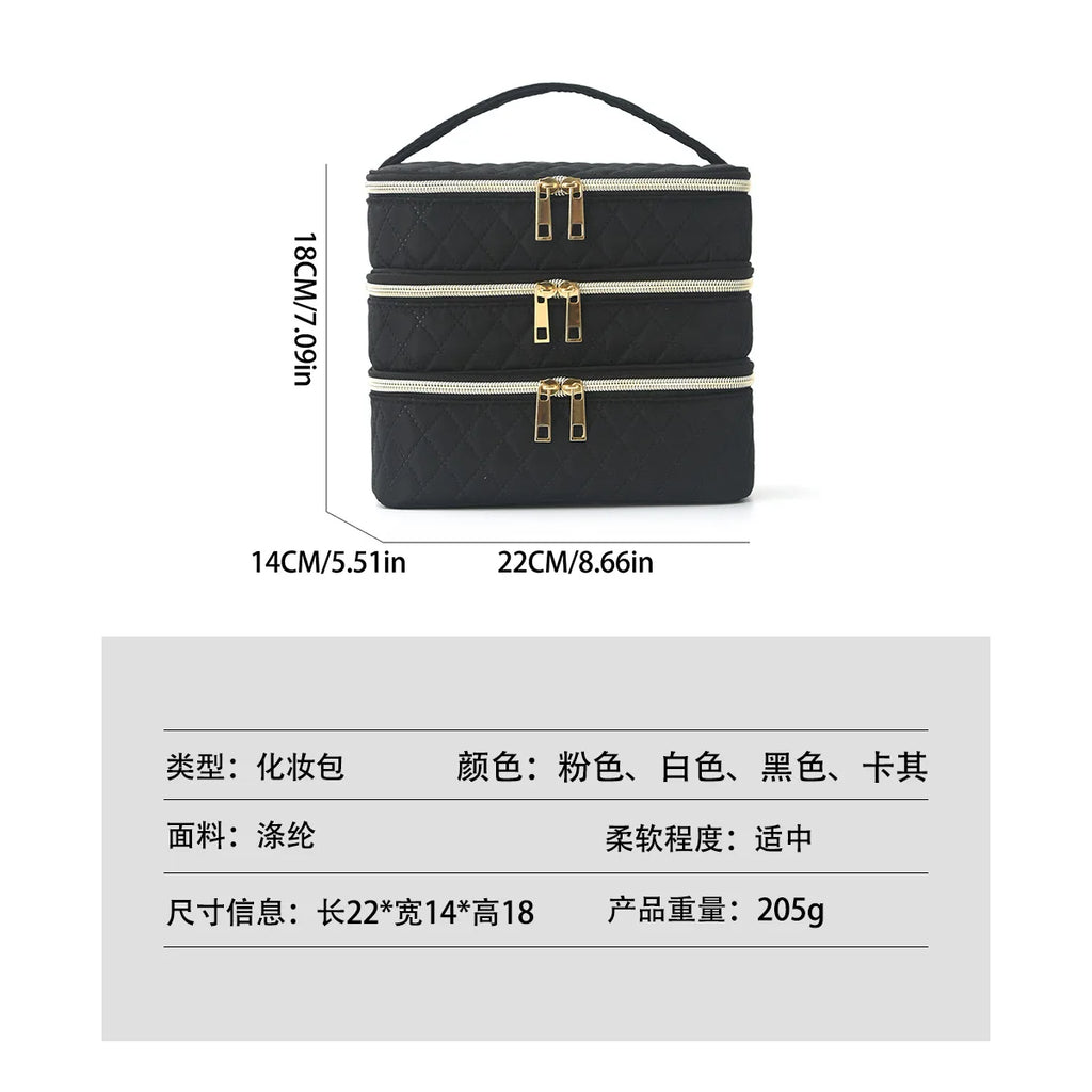 Portable 3 Layer Nail Polish Organizer BagTravel Essential Storage Women Use Professional Nail Tech Tools Case