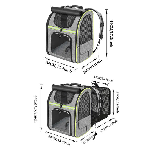 Cat Carrier Backpacks Expandable Cat Backpack with Shade Cover, Breathable Mesh Pet Carrier Backpack Bag for Travel Hiking Campi
