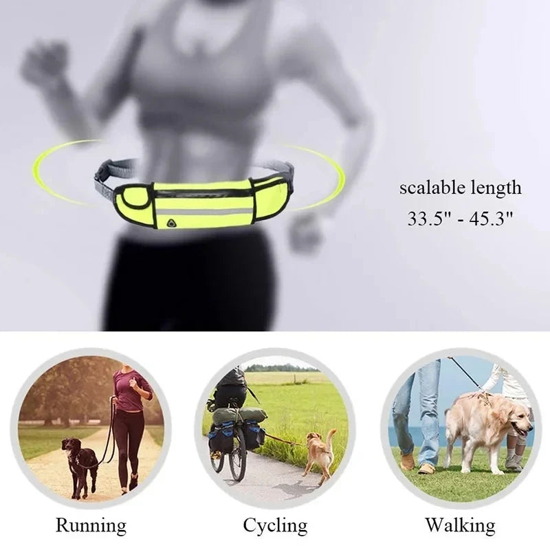 Hands Free Dog Leash Reflective Leash with Waist Bag Dog Traction Rope Retractable Elastic Belt for Running Walking Pet Product