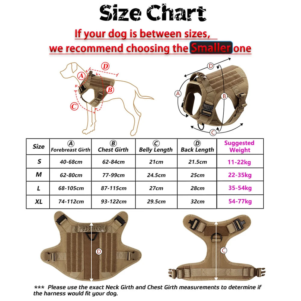 Large Dog Harness Training Pet Vest for French Bulldog German Shepherd Malinois Tactical Harnesses For Walking Dogs Accessories