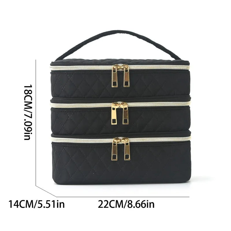 Portable 3 Layer Nail Polish Organizer BagTravel Essential Storage Women Use Professional Nail Tech Tools Case