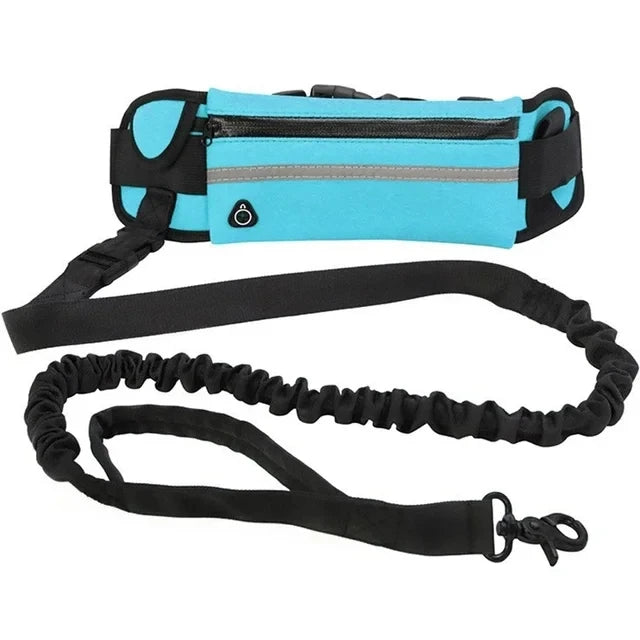 Hands Free Dog Leash Reflective Leash with Waist Bag Dog Traction Rope Retractable Elastic Belt for Running Walking Pet Product