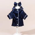 Dog Pajamas Set with Bow Headband, Satin Pet Sleepwear, Cute Soft Puppy Clothes for Small Dogs and Cats