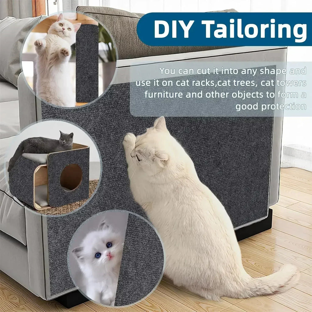 Trimmable Self Adhesive Cat Scratch Carpet Mat Anti Scratch Wall Scratcher Furniture Protector Cat Claw Grinding Pad 7 Colors