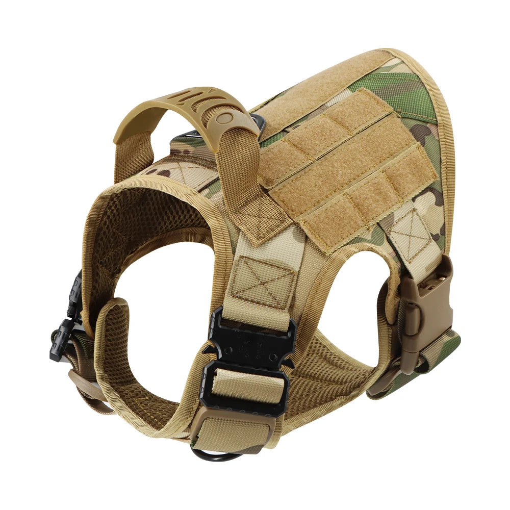 Tactical Dog Harness Leash Set for Large Dogs Military Harnesses for Training Walking Hunting Pet Vest Handle No Pull Malinois