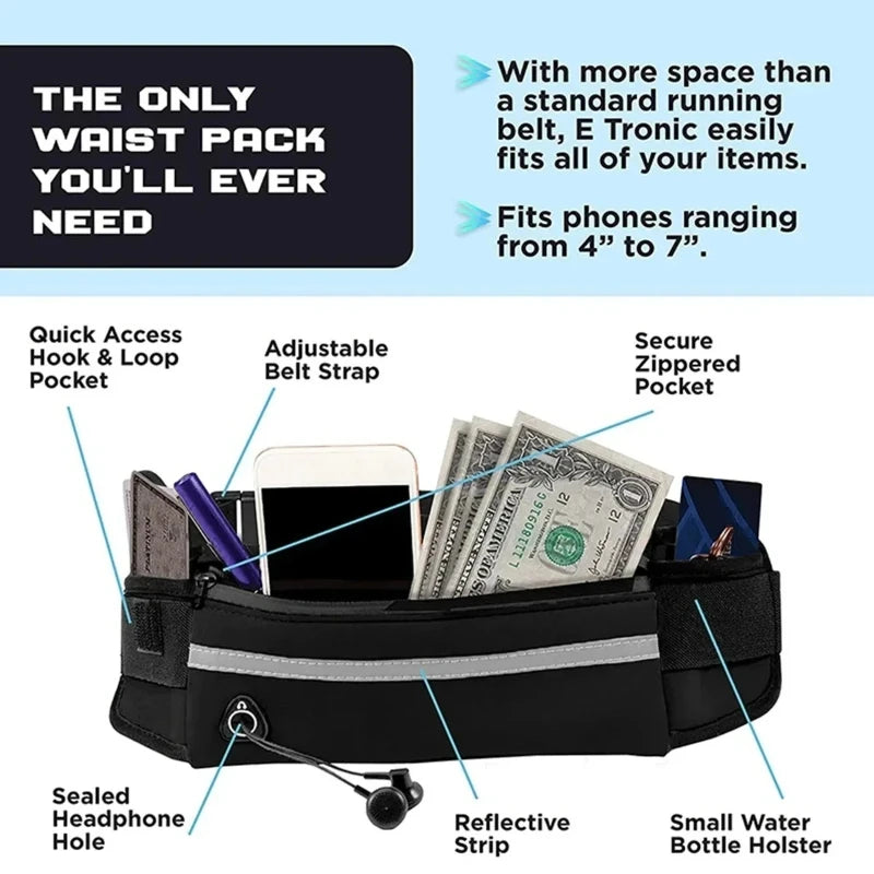 Dog Running Waist Leash Nylon Pet Leash with Waist Bag Retractable Elastic Belt Dog Traction Rope Reflective Belt Buckle