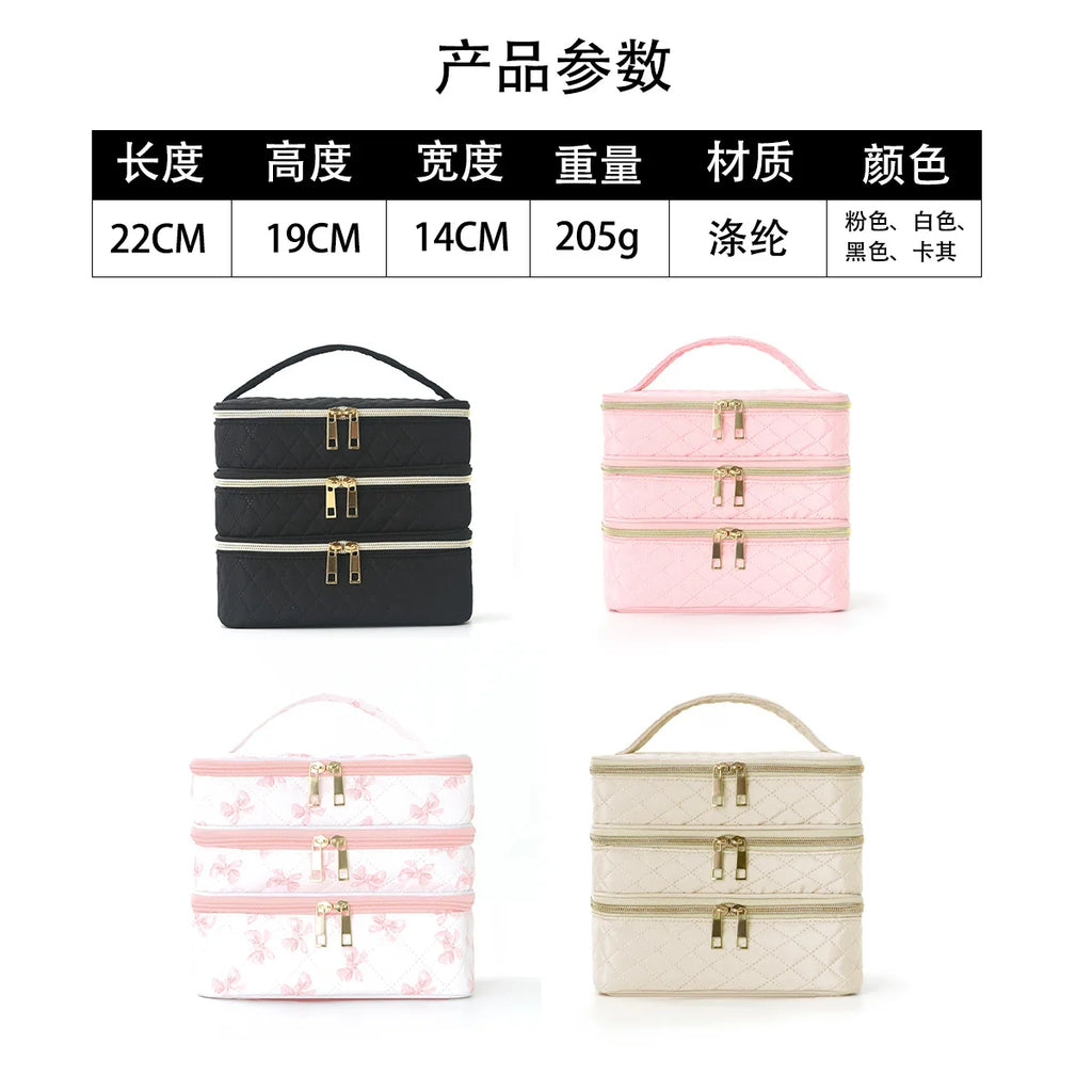 Portable 3 Layer Nail Polish Organizer BagTravel Essential Storage Women Use Professional Nail Tech Tools Case