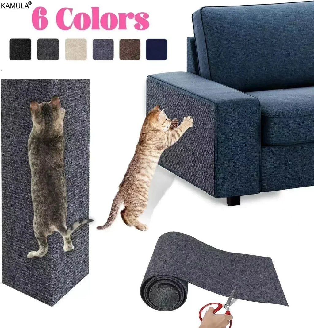 Trimmable Self Adhesive Cat Scratch Carpet Mat Anti Scratch Wall Scratcher Furniture Protector Cat Claw Grinding Pad 7 Colors