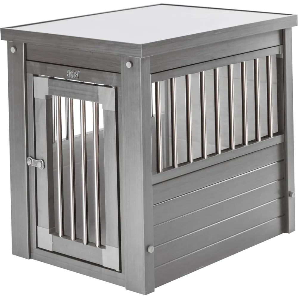 ecoFLEX Pet Crate/End Table, Small, Grey, Model:EHHC405S