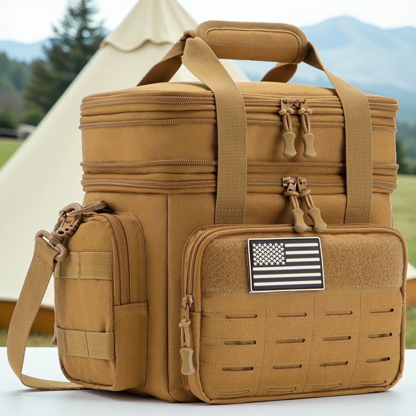 18L Insulated Cooler Bag Tactical Lunch Box for Men Expandable Work Camping Outdoor Picnic Heavy Duty Leakproof Thermal Bag