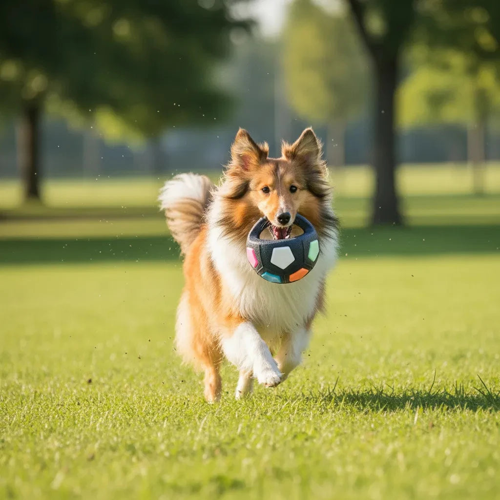 Soccer Ball Pet Vocal Toy, Durable TPR Material, Dog Toy With Carrying Handle, Suitable for Throwing , Interactive Pet Toy