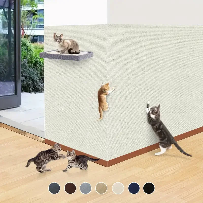 Trimmable Self Adhesive Cat Scratch Carpet Mat Anti Scratch Wall Scratcher Furniture Protector Cat Claw Grinding Pad 7 Colors