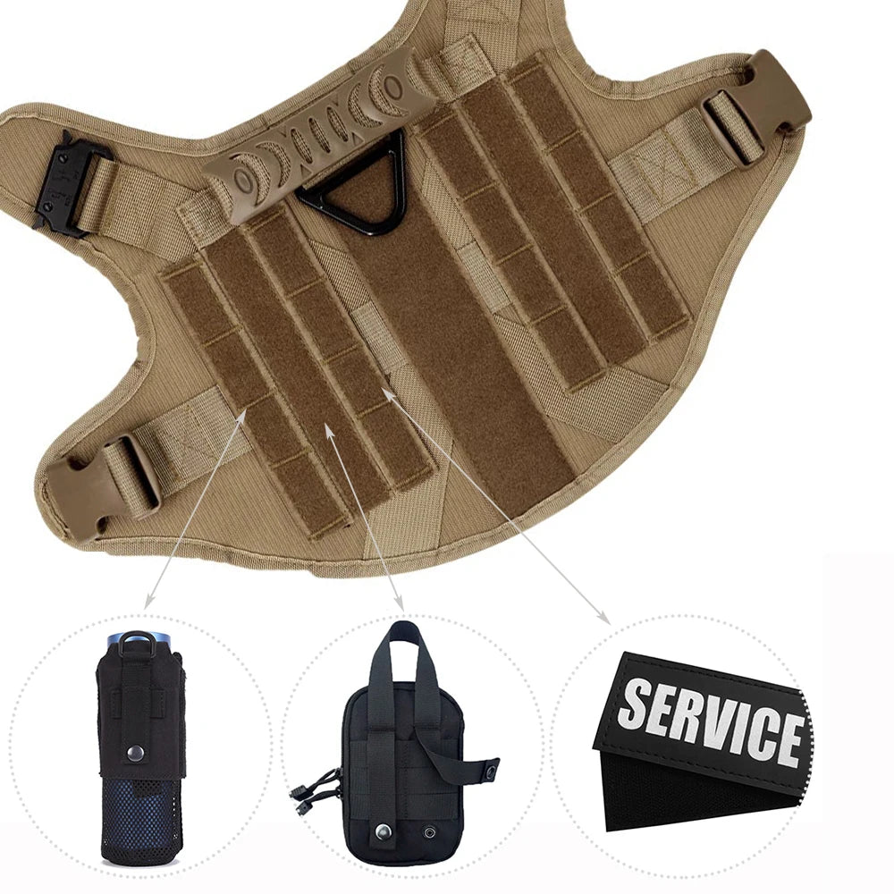 Large Dog Harness Training Pet Vest for French Bulldog German Shepherd Malinois Tactical Harnesses For Walking Dogs Accessories