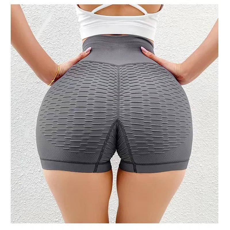 Sports Yoga Shorts High Waist Lift Hip Shorts Lycra Fitness Pants Women Outdoor Running Shorts