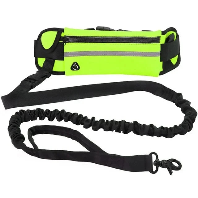 Hands Free Dog Leash Reflective Leash with Waist Bag Dog Traction Rope Retractable Elastic Belt for Running Walking Pet Product
