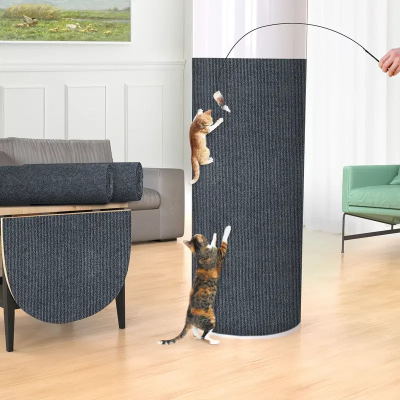 Trimmable Self Adhesive Cat Scratch Carpet Mat Anti Scratch Wall Scratcher Furniture Protector Cat Claw Grinding Pad 7 Colors