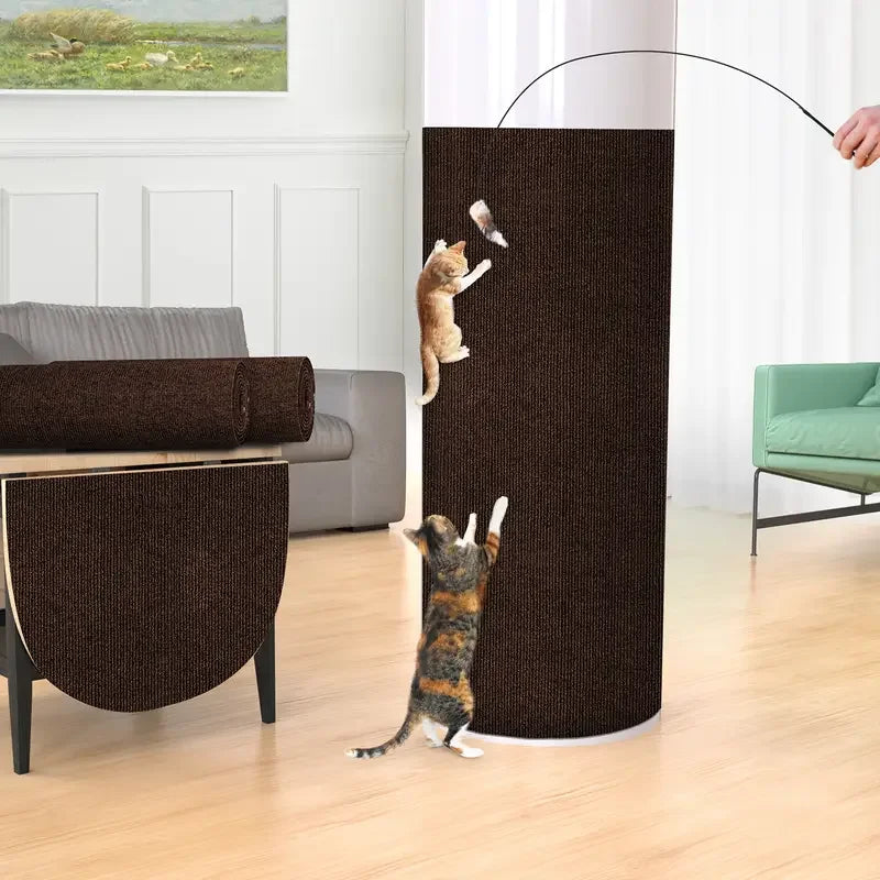 Trimmable Self Adhesive Cat Scratch Carpet Mat Anti Scratch Wall Scratcher Furniture Protector Cat Claw Grinding Pad 7 Colors